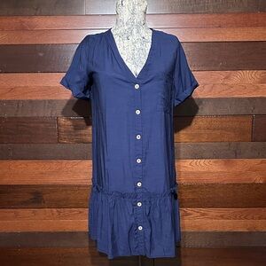 NWOT No Brand Tag Navy Button-Down Slip On Dress